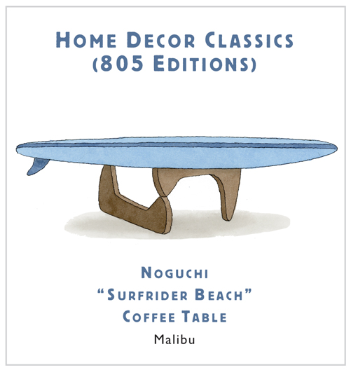 Home Decor Classics (805 Editions) Noguchi "Surfrider Beach" Coffee Table Malibu